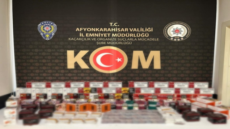 Afyonkarahisar Emniyeti tarafından doldurulmuş makaron baskını yapıldı