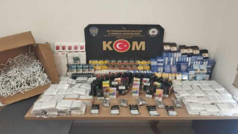 Afyon İl Emniyet Müdürlüğü tarafından kaçakçılık baskını yapıldı