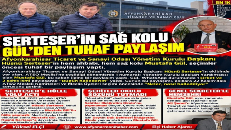 ATSO'da Seçim Öncesi Mustafa Gül'den Dikkat Çeken Paylaşım   
