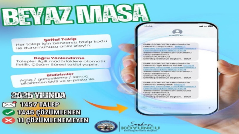 Emirdağ Belediyesi Beyaz Masa’da yüksek çözüm oranı 