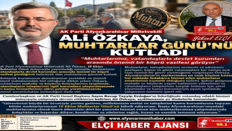 Milletvekili Özkaya, Muhtarlar Günü'nü Kutladı   