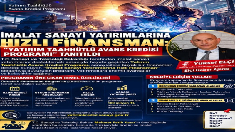 İmalat Sanayisine Hızlı Finansman Programı