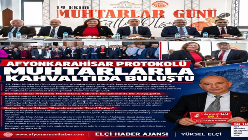 Afyonkarahisar'da Protokol Muhtarlarla Kahvaltıda Buluştu   