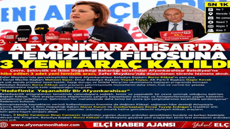 Afyonkarahisar'ın Temizlik Filosuna 3 Yeni Araç Katıldı