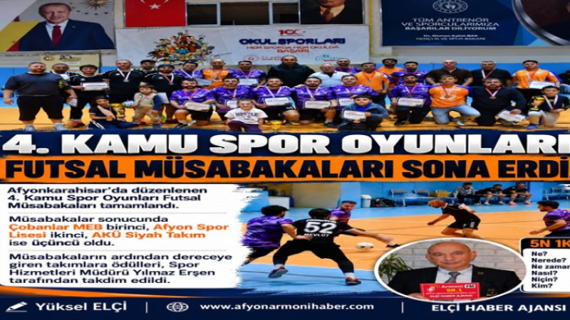 4. Kamu Spor Oyunları Futsal Müsabakaları Sona Erdi   