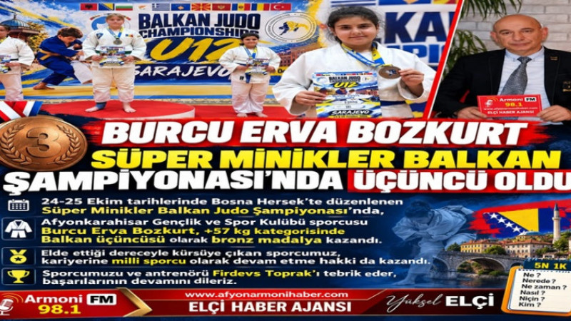 Burcu Erva Bozkurt, Süper Minikler Balkan Üçüncüsü Oldu   