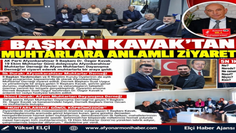 Başkan Kavak'tan Muhtarlara Anlamlı Ziyaret   