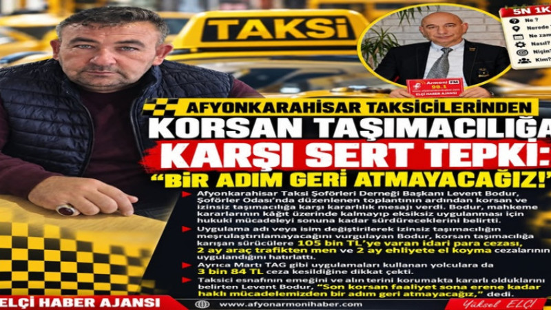 Taksicilerden Korsana  Tepki: Bir Adım Geri Atmayacağız   