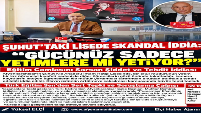 Şuhut'taki Lisede Büyük Skandal: 